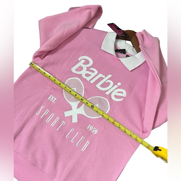 Rare Barbie Graphic Pink Collar Sweatshirt - Picture 6 of 10